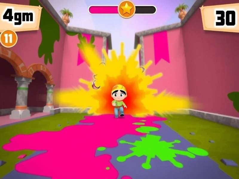 Colorful Dash Holi Run gameplay screenshot